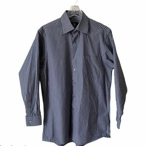 Calvin Klein Men’s Grey White Stripe Shirt 15 1/2